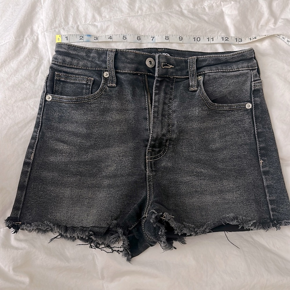 Black cutoff denim shorts - 5/27